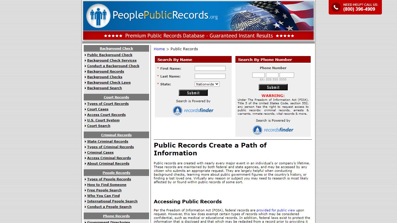 Official free public record search - PeoplePublicRecords.org